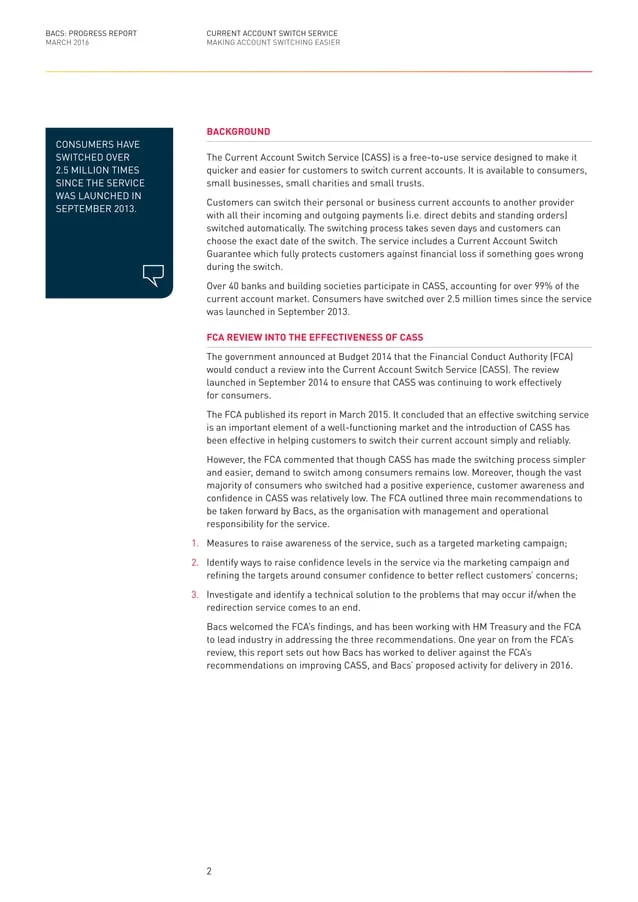Current Account Switch Service (CASS) Process