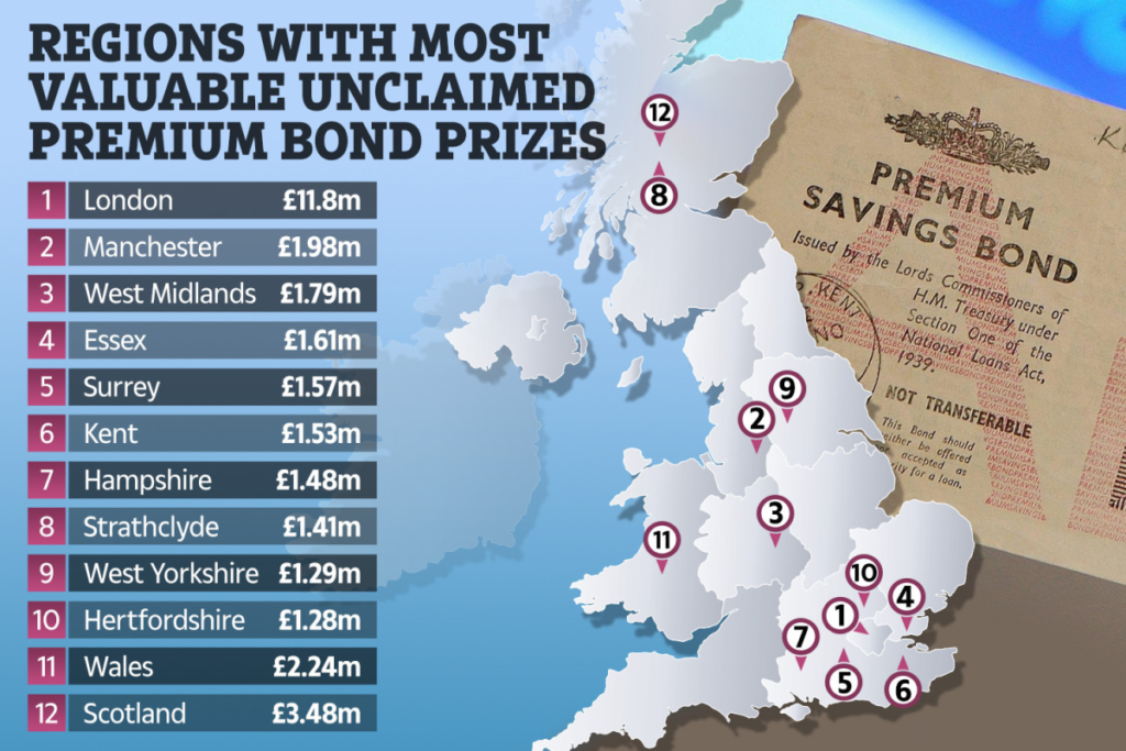 NS&I Customers Urged to Act Fast After Alarming Two-Word Warning Surfaces 3 Regional Distribution of Unclaimed Premium Bond Prizes