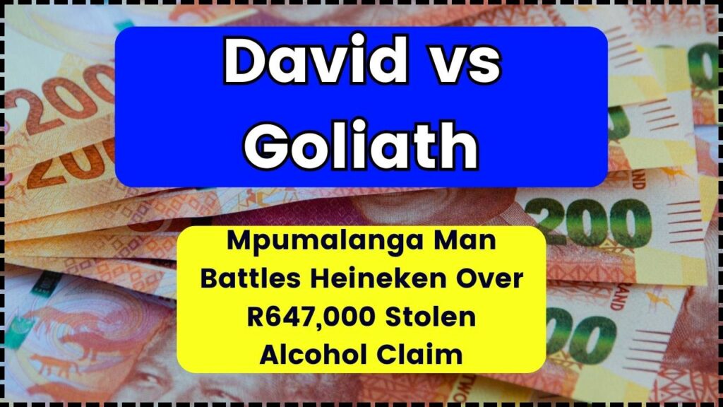 David vs Goliath: Mpumalanga Man Battles Heineken Over R647,000 Stolen Alcohol Claim 1 David vs Goliath Mpumalanga Man Battles Heineken Over R647,000 Stolen Alcohol Claim