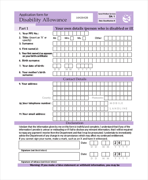New Zealand $78.60 Weekly Disability Payments Coming in 2025 - Check Eligibility & Payment Date 4 Disability Allowance Application Form