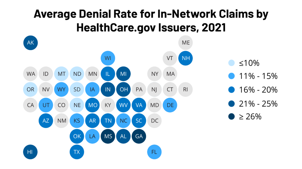 Avoid These Common Errors That Could Deny Your FECP Claim 3 Map of Average Denial Rate for In Network Claims