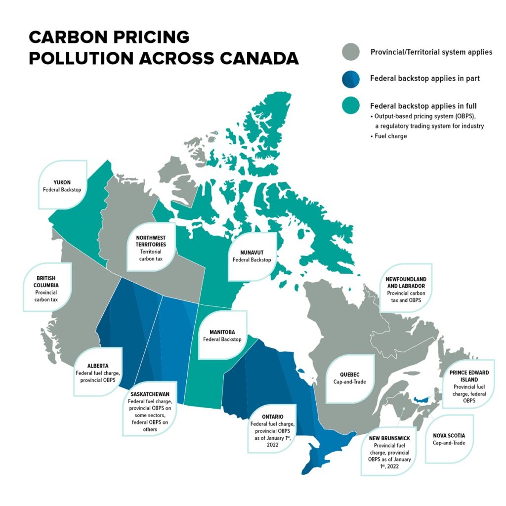 Canada Next Carbon Tax Rebate Payment Schedule in 2025? Check Eligibility, Payment Amount & Date 3 Map of Carbon Pricing Pollution Pricing Across Canada