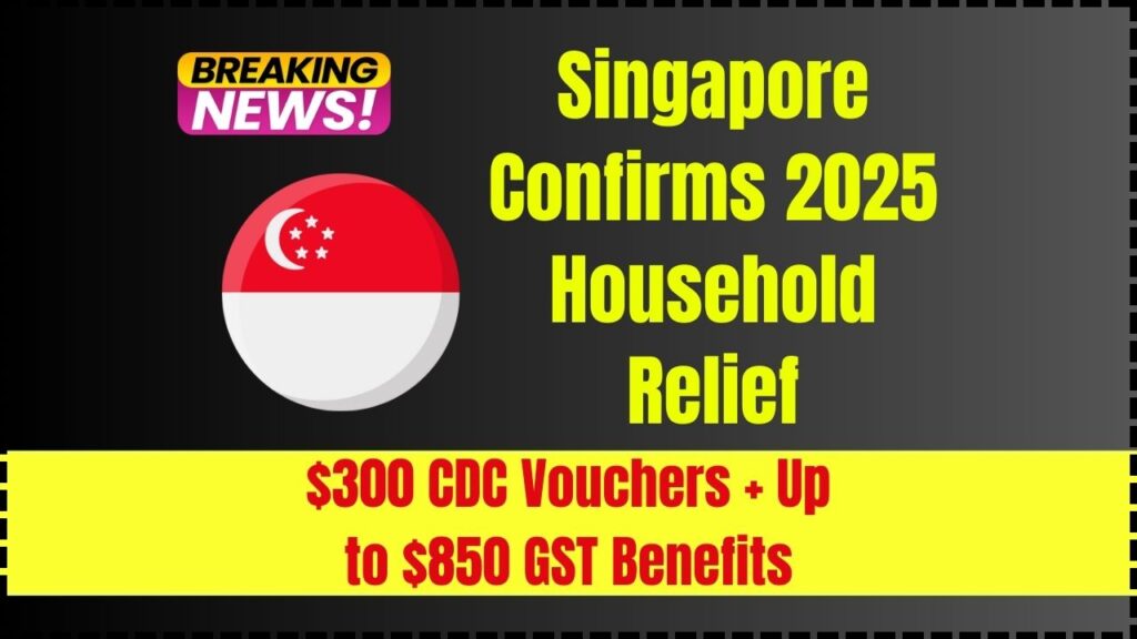 Singapore Confirms 2025 Household Relief: $300 CDC Vouchers + Up to $850 GST Benefits 1 Singapore Confirms 2025 Household Relief