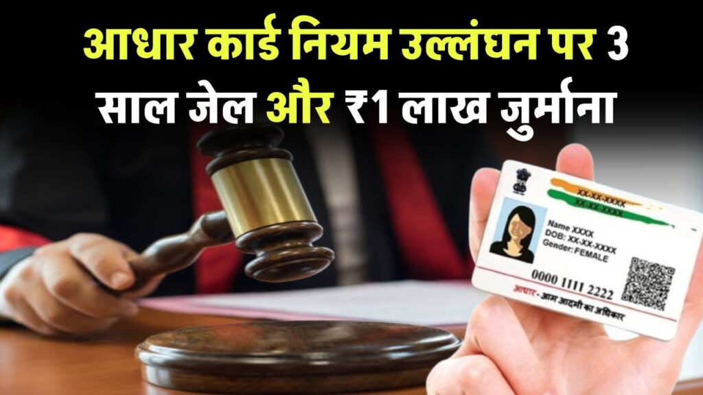 आधार कार्ड नियम: इन आधार धारकों को होगी 3 साल जेल, लगेगा ₹1 लाख जुर्माना | जानें डिटेल्स 1 giving wrong details aadhaar card lead to 3 years or 1 lakh rupees fine